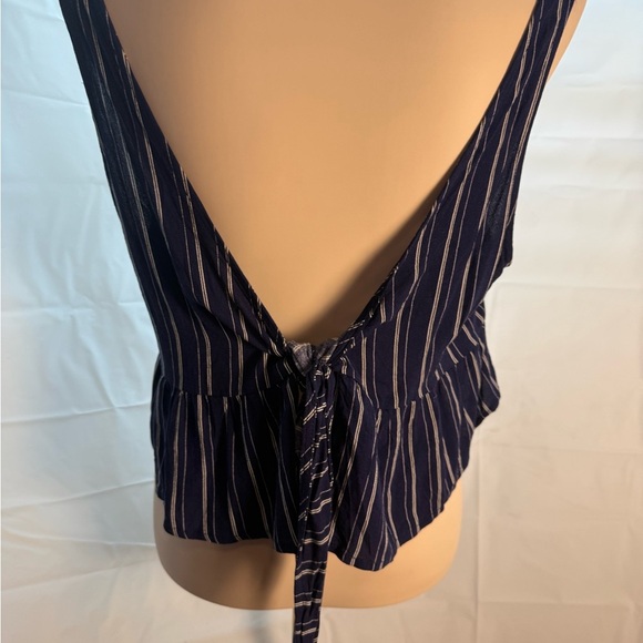 NWT La Hearts Blue Crop Peplum Tank Top - Picture 2 of 6